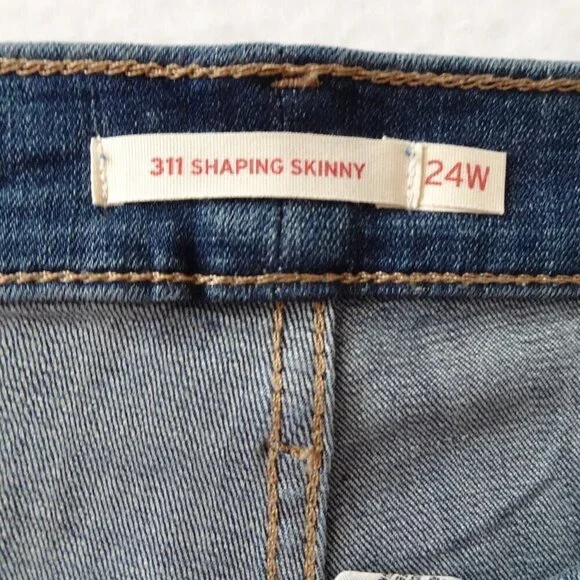 Levi's 311 Skinny Jeans Women's Plus Size 24W Blue Denim Stretch Shaping - Picture 10 of 13